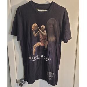 MITCHELL & NESS Mens Black Dennis Rodman #91 T-Shirt Sz Medium Chicago Bulls NBA